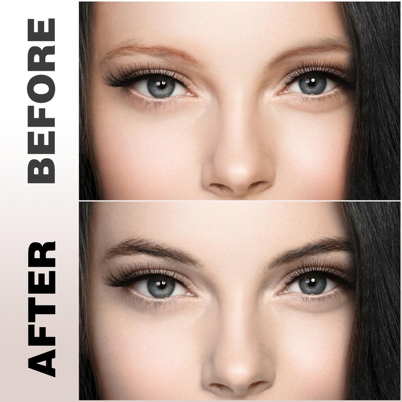 Eyebrow Pencil Waterproof Eyebrow Pencil 2-in-1 Dual-Ended Eyebrow Pencil (Black)