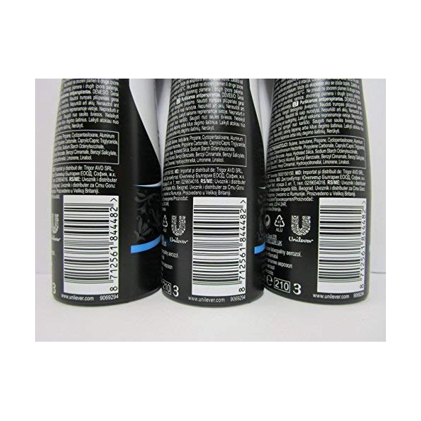 Set of 3 Rexona Invisible Aqua Deodorant Antiperspirant Spray Women 150 Ml / 5.07 Oz