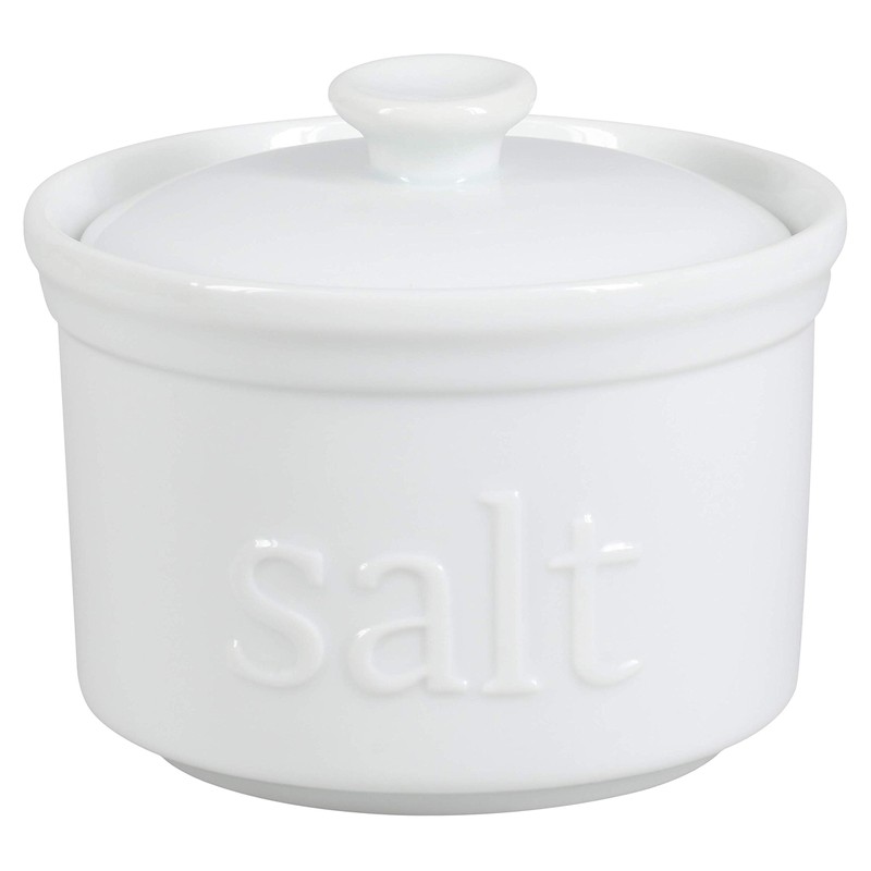 BIA Cordon Bleu Kitchen Accessories Porcelain Salt Boxes, 4", White