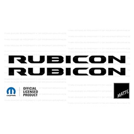 Decal Mods Rubicon Hood Graphic Decal/Sticker fits Jeep Wrangler/Gladiator JL/JT (2019-2024) Black Matte CBM (Set of 2) | SJ1Y2