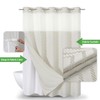 eachope Extra Long No Hook Tufted Chevron Striped Shower Curtain