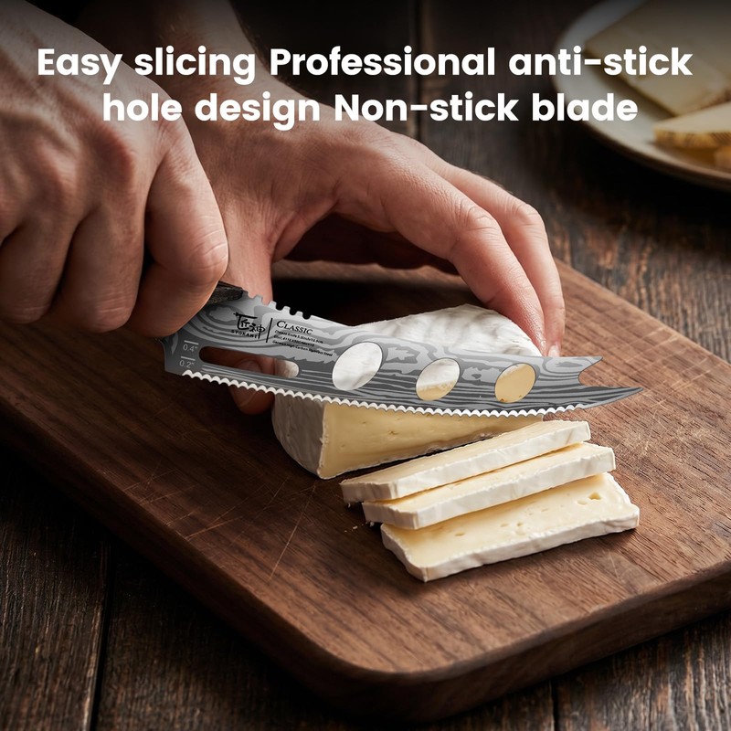 SYOKAMI Cheese Cutter Knife, 5.5" Serrated tomato knife for block