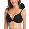 Deyllo Women's Push-Up Bra with Floral Lace Cups, Underwired Bra,