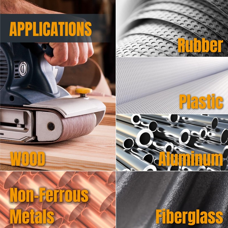 POWERTEC 3 x 21 Inch Sanding Belts & Rubber Eraser,