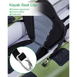 HZSIFU 2PCS Premium Aluminum Strap Buckle Clips with 60 Inches Nylon Webbing Straps for Kayak Seats, Seat Strap Buckle Clips Replacement Kit, Kayak Repair Clips and Accessories