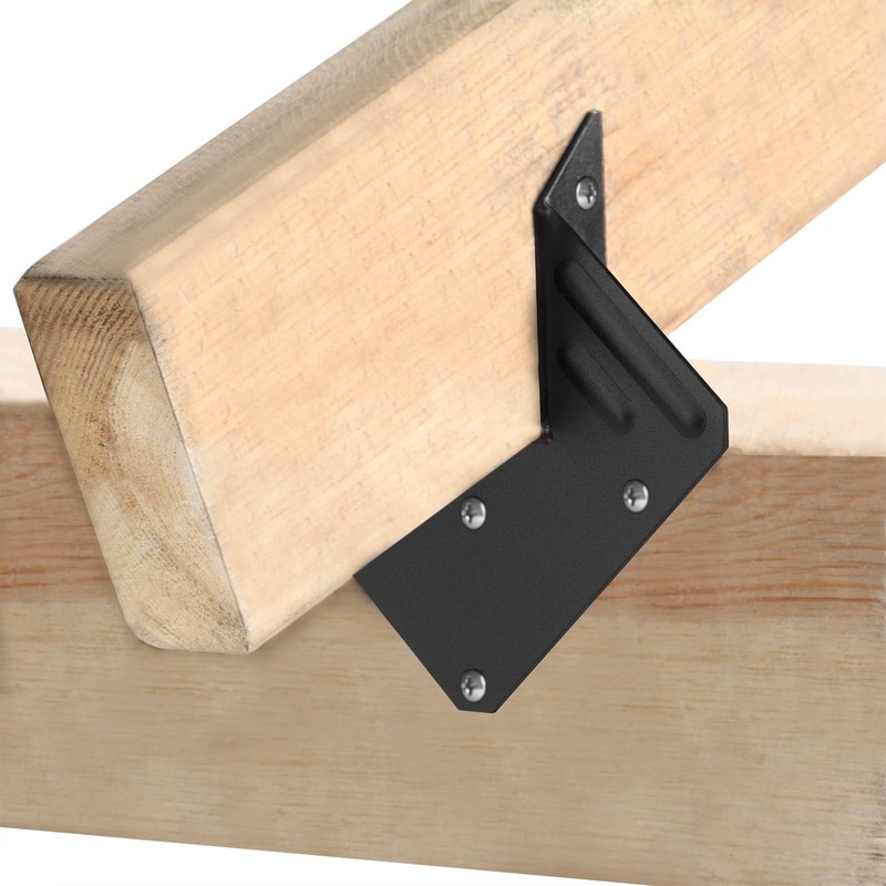GBGS 20 Pack Black Hurricane Ties for Rafters, 13‑Gauge (2.2