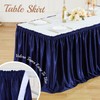 6ft Length Glitter Navy Blue Table Skirt Rectangle Tables, Wrinkle
