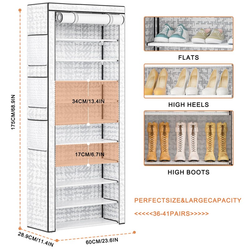 OYREL Shoes Rack 10 Tier Tall Shoe Rack with Storage