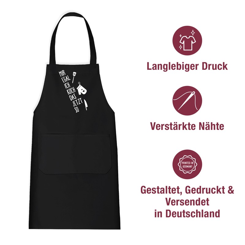 Shirtracer apron with motif “Mir egal ich koch das jetzt