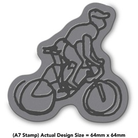 'Cyclist' Rubber Stamp - Unmounted Design for Crafting & Scrapbooking, A7 (RS00014322)