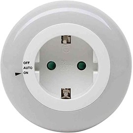 Kopp LED Nachtlicht mit 3 LED´s, als Zwischenstecker, mit Dämmerungssensor, mit Schalter EIN/AUTO/AUS, Farbe weiß leuchtend, 195905010