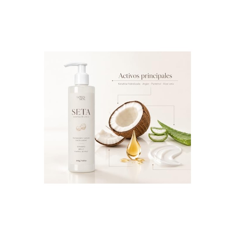 SETA Keratina de Coco 250 g, Tratamiento Capilar Sin Enjuague