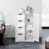 Yaheetech Wooden Floor Cabinet, Side Storage Organizer with 4 Drawers