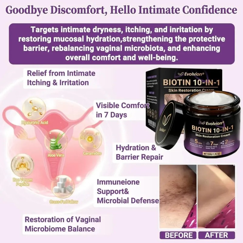 Crema Restauradora De Piel 10 En 1 Con Biotina Natural