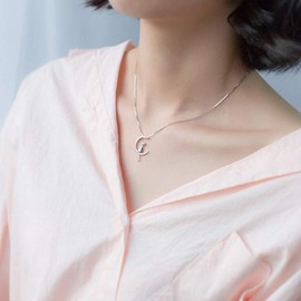 Belons Women's Necklace 925 Sterling Silver Cubic Zirconia "Cat on Moon" Pendant Necklace with Pendant Kitten Crescent Moon, Sterling Silver, Cubic Zirconia