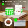 PARLAIM 1000 Pack 0.5 inch Diameter Round Dot Stickers, Fluorescent