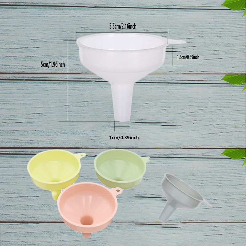 Pack of 25 Small Funnels, Plastic, Mini Plastic Funnel, Kitchen