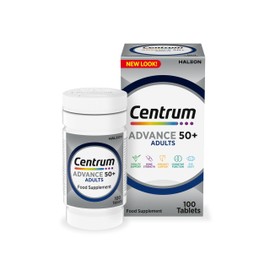 Centrum Advance 50+ Tablets Multivitamin & Mineral Supplements, with 24 essential nutrients, including vitamin D, C, Zinc, 100 ct
