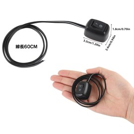 Car Switch Buttons, Set of 2, DIY Ship Type Buttons, 23.6 inches (60 cm), Auto Refurbishment, OFF/ON DC, 12V, 10A, Easy to Use, Double Sided Tape Included