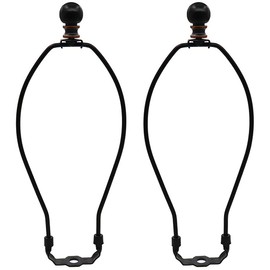 2Pack 10 Inch Lamp Shade Harp Holder, Adjustable Lamp Harp Kit, Dveda Heavy Duty Detachable Lamp Shade Bracket, Replacement Lighting Accessories for Table and Floor Lamps Fitting (Black)