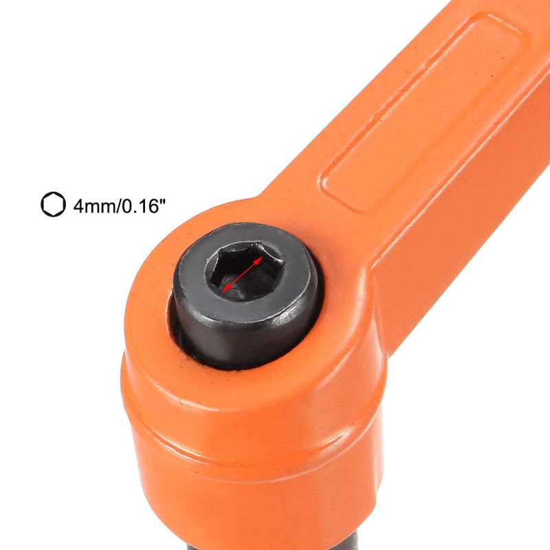 uxcell® M8 Handle Adjustable Clamping Lever Push Button Ratchet Female