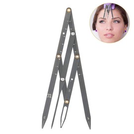 Regla de Ceja proporción proporción de ceja de acero inoxidable para herramienta permanente de la medida del maquillaje de Microblading de la ceja(plata)