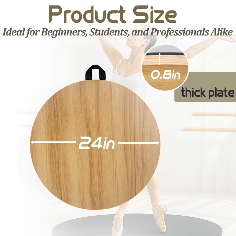 koretech Portable Dance Floor Round, 24" Ballet Wood Floor, Dance
