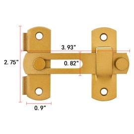 Wocoe 5 Packs Gold Stainless Steel Barn Door Latches, 3.93"x2.75",Applicable to Barn Gate,Flip Door,Bi-Fold Door Lock, Sliding Door, Antique Lock,Ideal for Wine Cabinet and Closet Door Latches