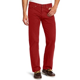 Dockers Men's Jean Cut Straight Fit Flat Front Corduroy Pant, Brick Red - discontinued, 34W x 30L