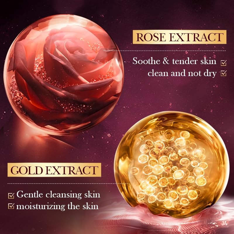 Rose Gold Diamond Soap with Rose Extract gently cleanses and