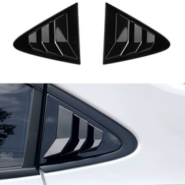 CKE 2pcs for Toyota Corolla 2023 2022 2021 2020 2019 Accessories Sedan Sporty Car Rear Side Window Louvers Air Vent Scoop Shades Cover Trim Blinds -Glossy Black