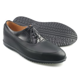 Cathcart Elliot Mens Black Rubber Overshoes Galoshes – Waterproof Slip-On Shoe Protectors, Ribbed Sole, Stretch Fit, Large Size for Leather Shoes, Protects Footwear from Rain Mud Snow