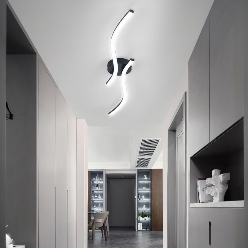 28W Linear Ceiling Light Black Modern LED Ceiling Light Fixture