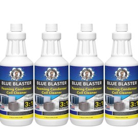 Leak Saver Foaming AC Condenser Coil Cleaner 4PK - 1 Quart | Concentrated Formula Makes 1 Gallon | Extreme Duty Foaming Condenser Cleaner for AC Unit