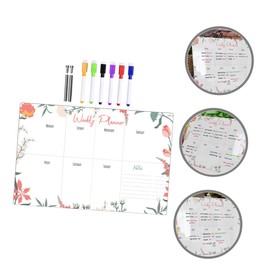 GANAZONO 1set Flower Edge Acrylic Memo Board Writing Board Push Whiteboard Markers for Home and School Use