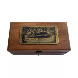 6-1/4" Wood Box with Vintage Coney Island Jockey Club Advertisement