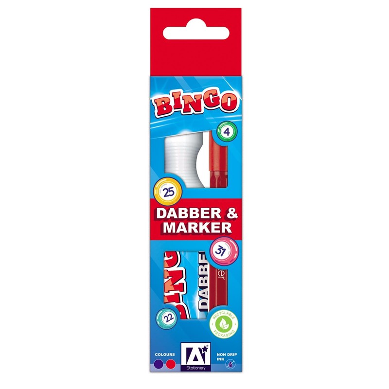 A* Stationery Bingo Game Dabber & Marker Pen No Drip