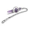 JOVIVI Anqitue Silver Metal Bookmark Beading Bookmarks with Amethsyt Crystal