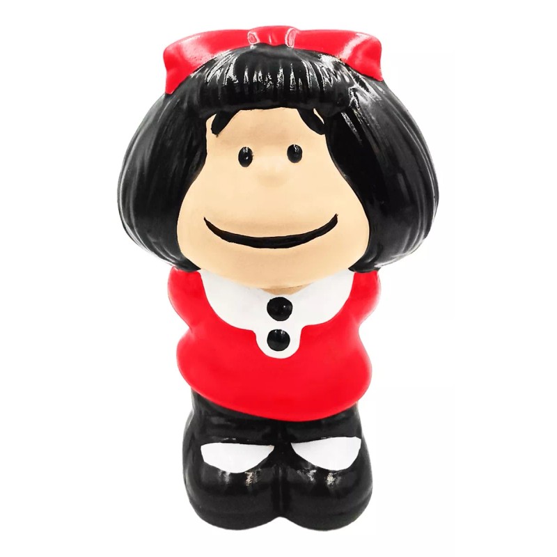 Muna Maceta Cerámica Mafalda Pintada A Mano Esmaltada Decorativa