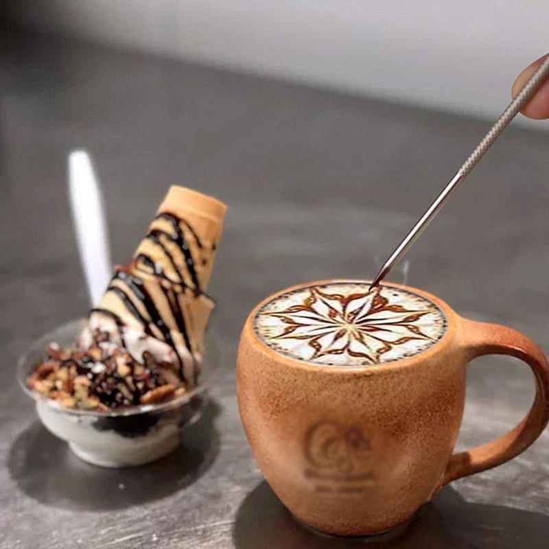 PZRT 304 Stainless Steel Coffee Art Pen Barista Cappuccino Espresso