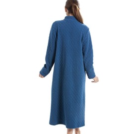 Camille Women's Super Soft Housecoat - Floral Luxury Button Up Bathrobe - Long Sleeved and Front Pockets for Ultimate Comfort & Warmth Jade 20-22