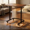 BUYIFY Height Adjustable TV Tray Table with Wheels for Couch