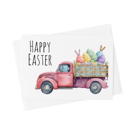 Multipack of 5 x A6 Easter Cards - Vintage Rd Truck design - Happy Easter