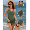 Blooming Jelly Women's Tankini Swimsuits Tummy Control Swim Skirt Two