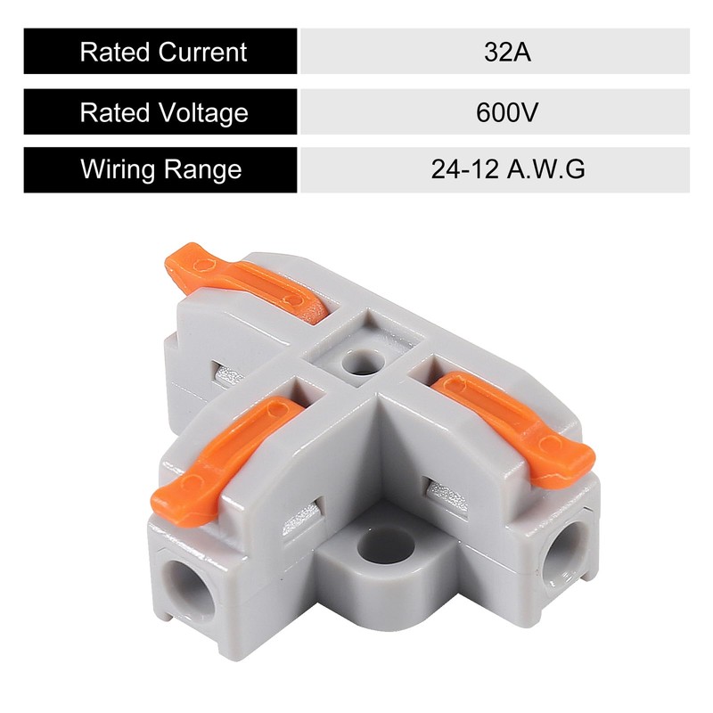 10pcs Compact Wire Conductor Connector, T-Shape Lever Nut Wire Connector,