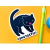 Black Cat Vinyl Sticker - Fangtastic