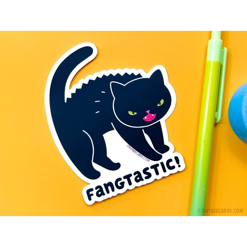 Black Cat Vinyl Sticker - Fangtastic