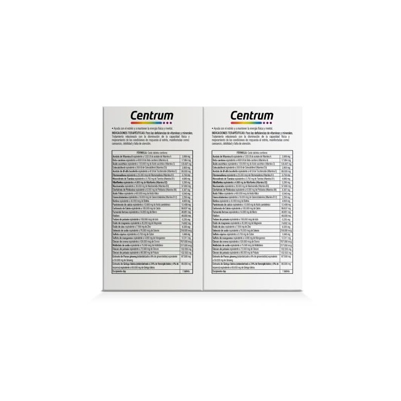 Centrum Performance Multivitaminico Complejo Magnesio Pack Tabletas Ccada