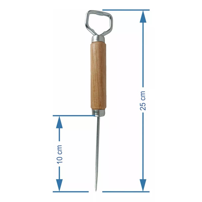 Ventasclub Picahielos Con Destapador 25cm Mango De Madera