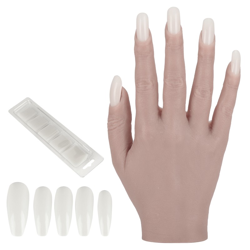 Silicone Nail Training Hand Flexible Joint Nail Art Practice Hand